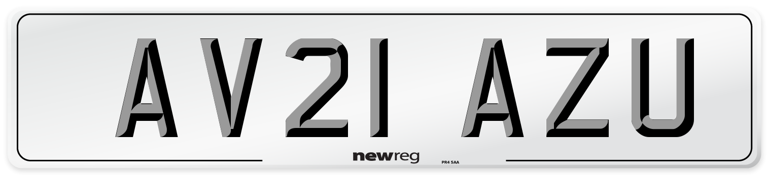 AV21 AZU Number Plate from New Reg